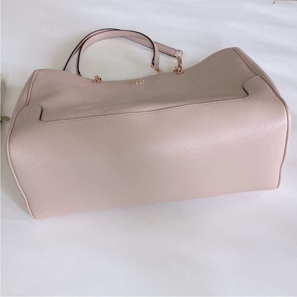 Tory Burch Marsden Pebbled Leather Tote in Light Oak - Picture 9 of 14